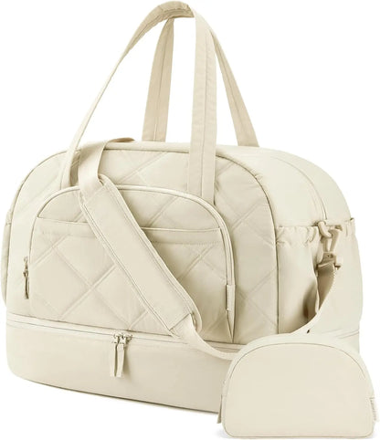 BAGSMART Boston Bag for Women Large Capacity Golf Travel Bag Puffer Duffle with Shoe Compartment Carry On Gym Sports Bag