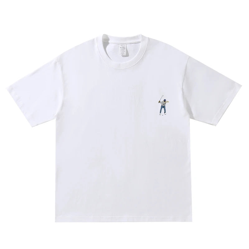 Summer New Golf T-shirt Unisex Golf Round Neck Top Breathable Loose Sports T-shirt Golf Wear for Men and Women