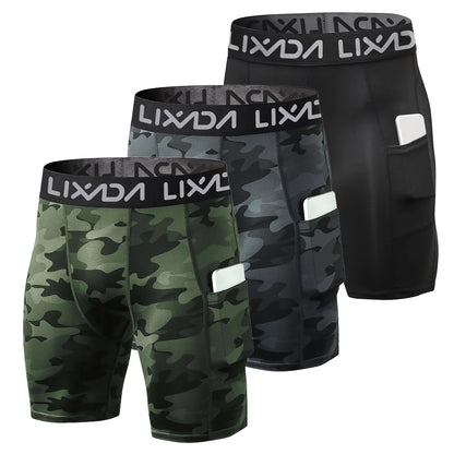 Lixada 3-Pack Men’s Sports Shorts – Active Workout Underwear with Pocket