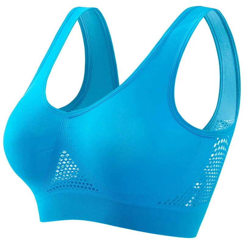 Seamless Bras For Women Breathable Hollow Sports Bra Wireless Crop Top Sexy Lingerie Push Up Brassiere Comfort Tops S-5XL