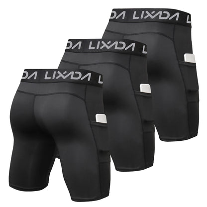 Lixada 3-Pack Men’s Sports Shorts – Active Workout Underwear with Pocket