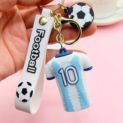 Football Player's Jersey Keychain Soccer Clothing Pendant Keyring Fashion Design Women Handbags Car Key Chain Gifts wholesale