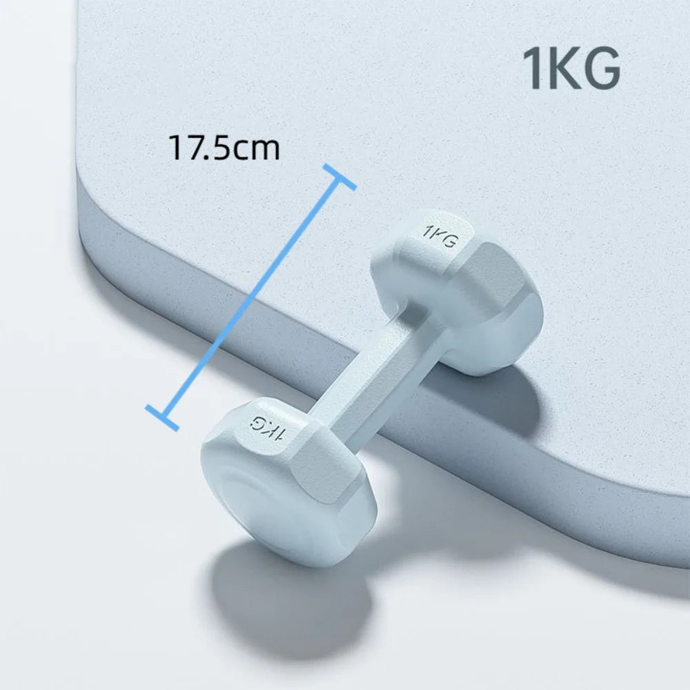 New 1kg Fitness Dumbbell Set PVC Non-Slip Kettlebell Waterproof Anti-Roll Small Dumbbell Home Equipment