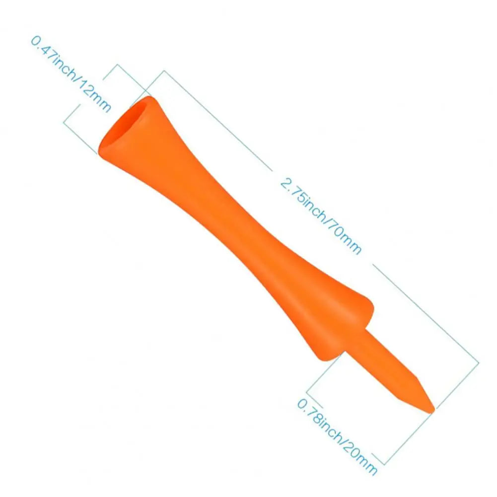100Pcs/Set Plastic Golf Tees Wear-resisting Stable Creative 70mm Orange Plastic Golf Tees Sporting Devices for Home