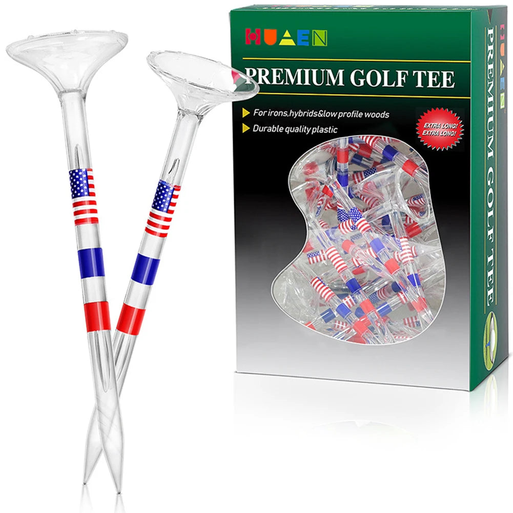 50Pcs Golf Ball Holder Reduce Friction and Side Spin Transparent Plastic Golf Tees Reusable Anti-Slip Big Cup Golf Training Aids