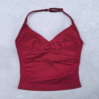 New Seamless Yoga Set Women Gym Clothing Scrunch Bum Legging Padded Tank Top Workout Outfits Fitness Sportswear Suits