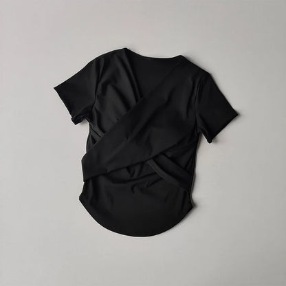 Yoga Clothing Design Top for Women in Summer Fashion Slim Short Sleeves Professional Pilates Skipping Rope Quick Drying Clothes