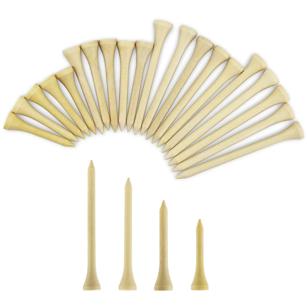 Golf Tees Package of 100 Bamboo Wooden Tees 42mm 54mm 70mm 83mm Length Golf Ball Holder Drop Ship