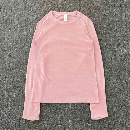 Yoga clothing top for women in spring and autumn, slim fit, long sleeved, running, Pilates training, fitness clothing