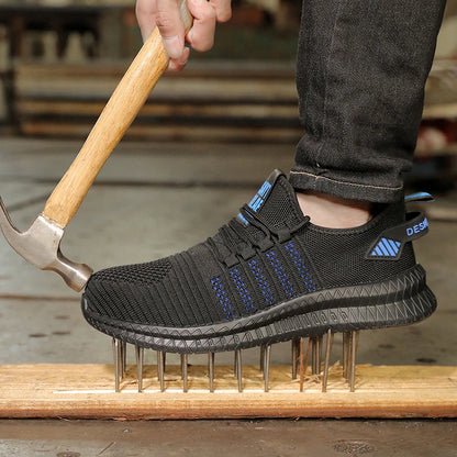Men's work safety shoes are anti smashing, anti piercing, anti slip, wear-resistant, and outdoor fashionable sports shoes