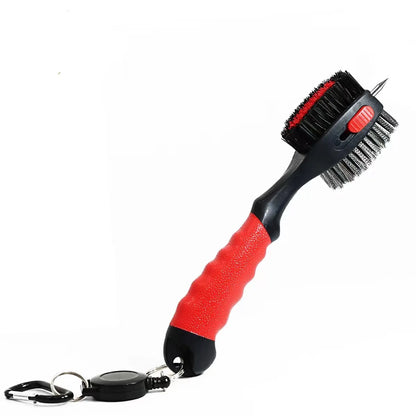 Golf Club Cleaning Brush With Soft Rubber Handle, Retractable Non-Slip Groove Cleaner, Extra-Large Brush Head, Easy To Carry