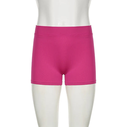 Darlingaga Casual Solid Ruched Skinny Summer Shorts Women Sportswear Gym Basic Short Pants Folds Yoga Clothing Streetwear Bottom