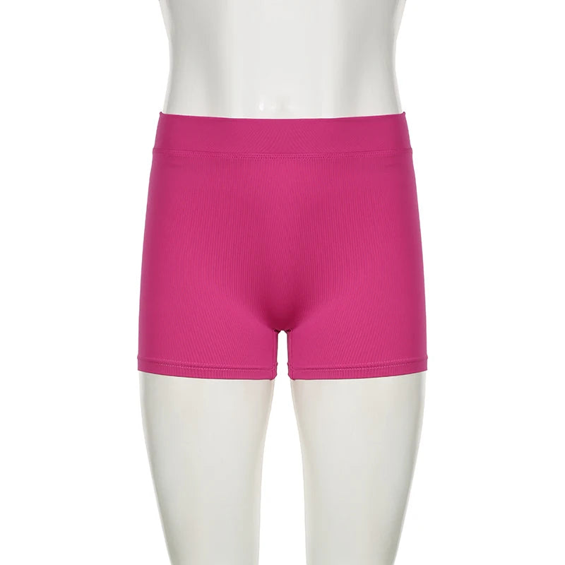 Darlingaga Casual Solid Ruched Skinny Summer Shorts Women Sportswear Gym Basic Short Pants Folds Yoga Clothing Streetwear Bottom