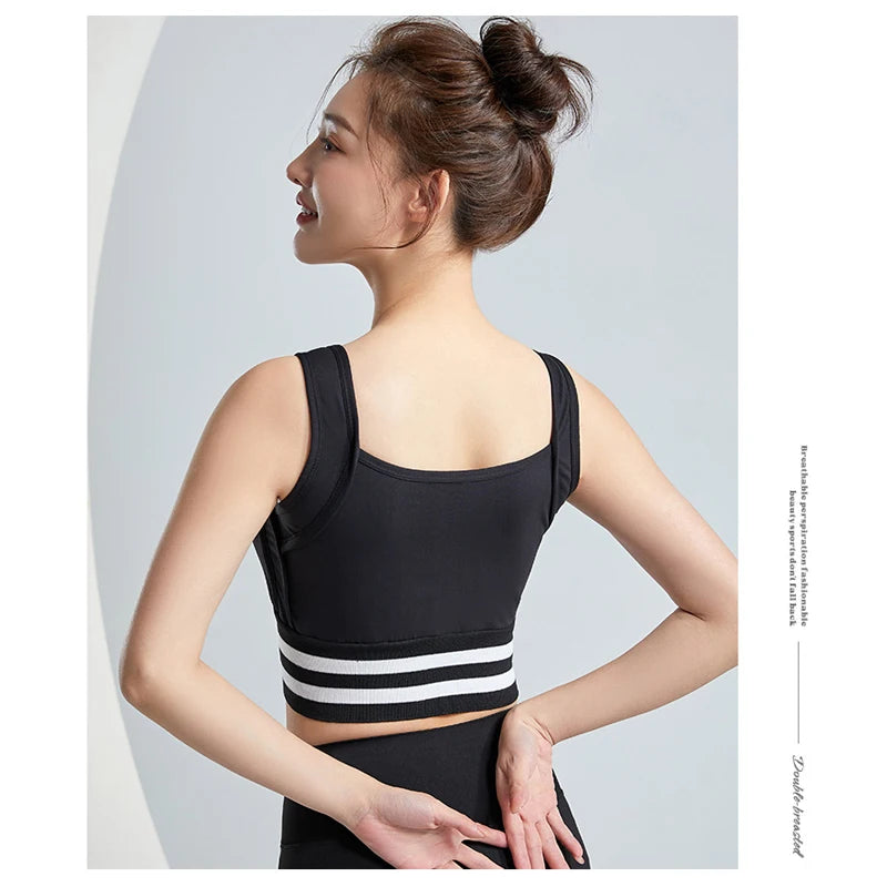 Sports Bras Zip Front For Women With Full Coverage Removable Padded Shockproof Yoga Underwear Workout Bra Running Fitness Vest