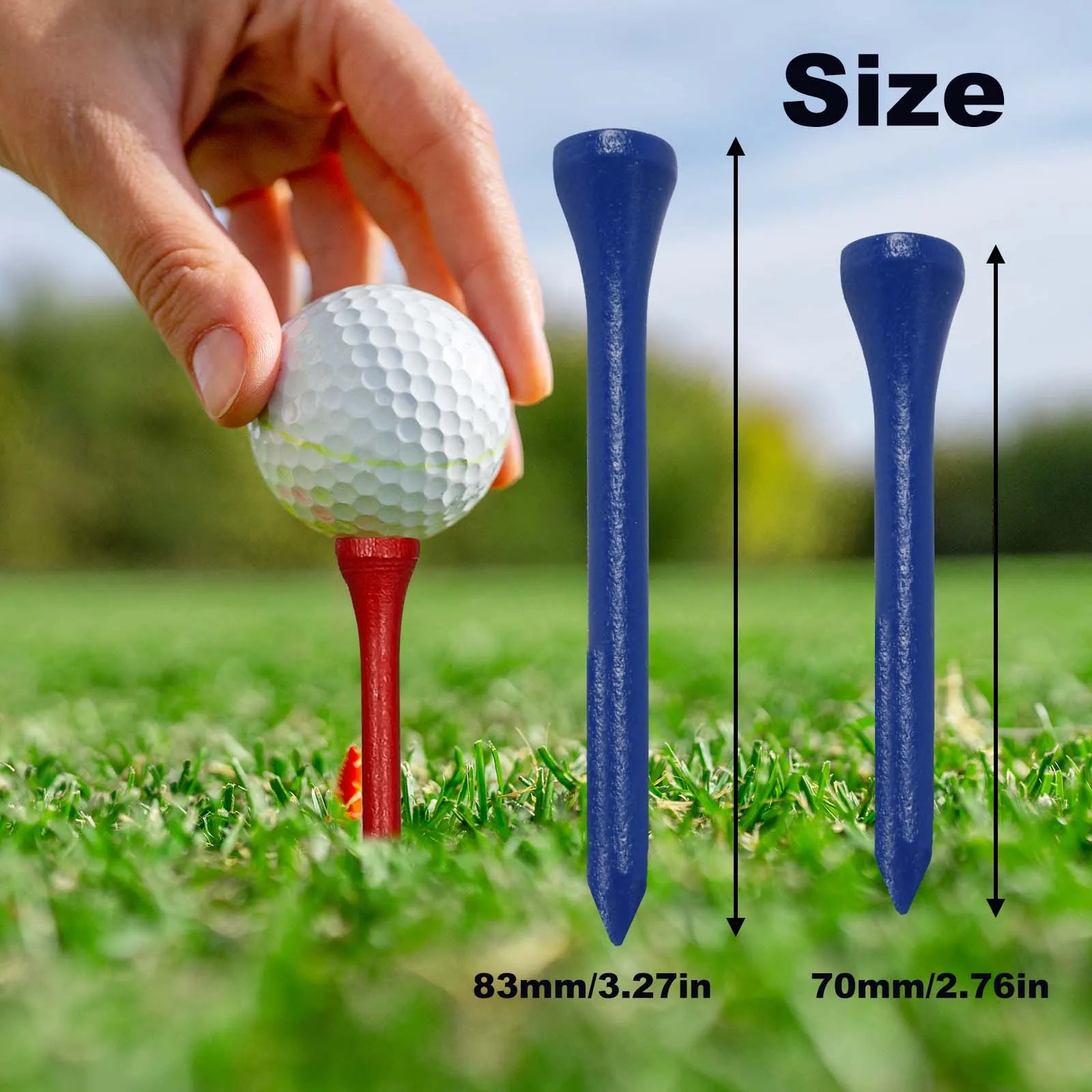 100pcs Multicolor Wood Golf Tees 42mm54mm70mm 83mm4 Sizes Golf Sport Accessories