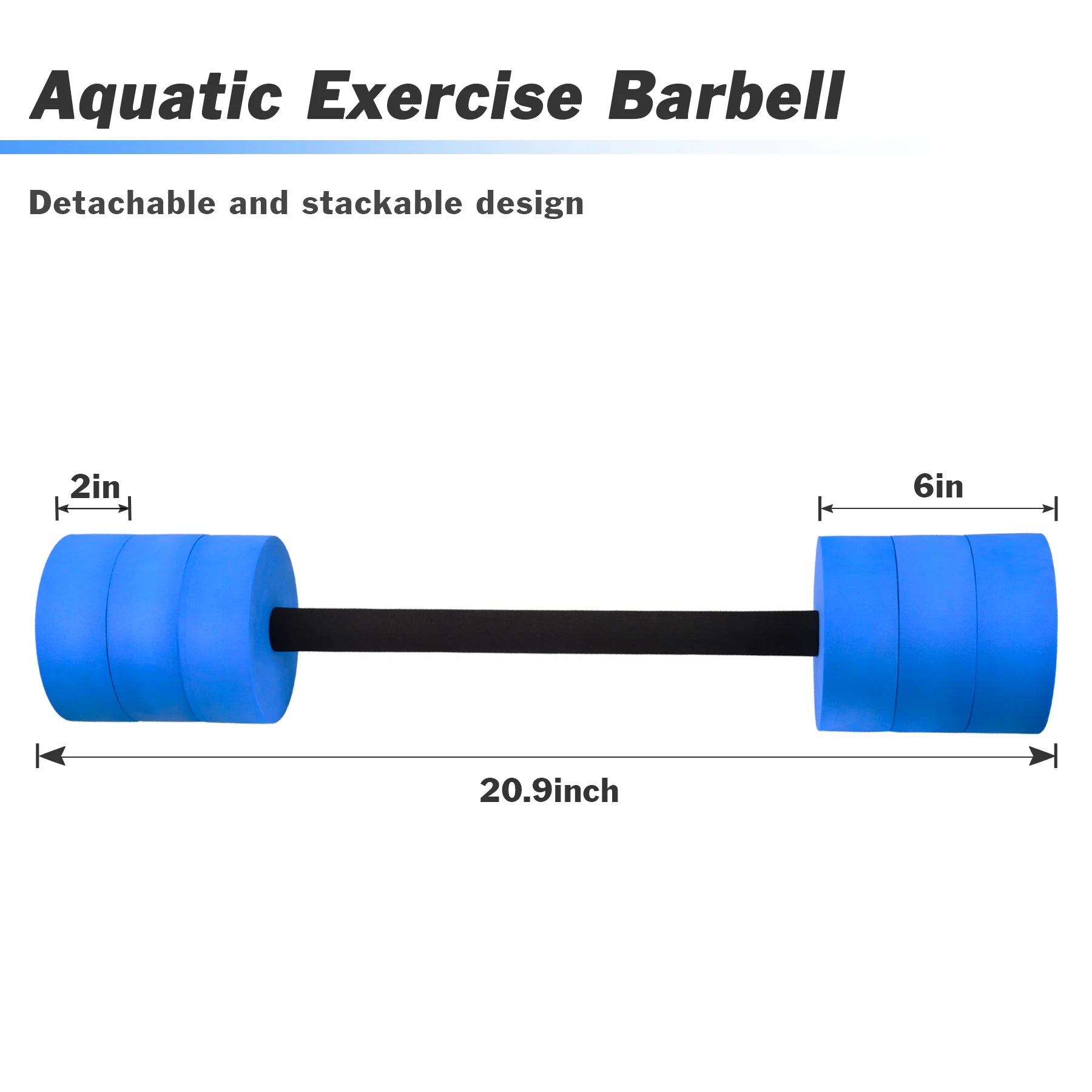 Hikeen Aquatic Exercise Dumbbells Water Dumbbell Resistance Fitness Barbells with 4 High-Density EVA Foam Pool Weights Dumbbells