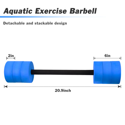 Hikeen Aquatic Exercise Dumbbells Water Dumbbell Resistance Fitness Barbells with 4 High-Density EVA Foam Pool Weights Dumbbells