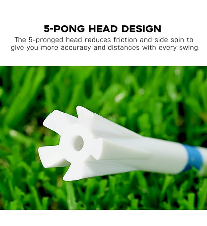 20 Pcs Golf Tees Stand Printing Scale Unbreakable Reduces Friction Golf Tees Plastic Side Spin 5 Prongs Tee Golf Supplies