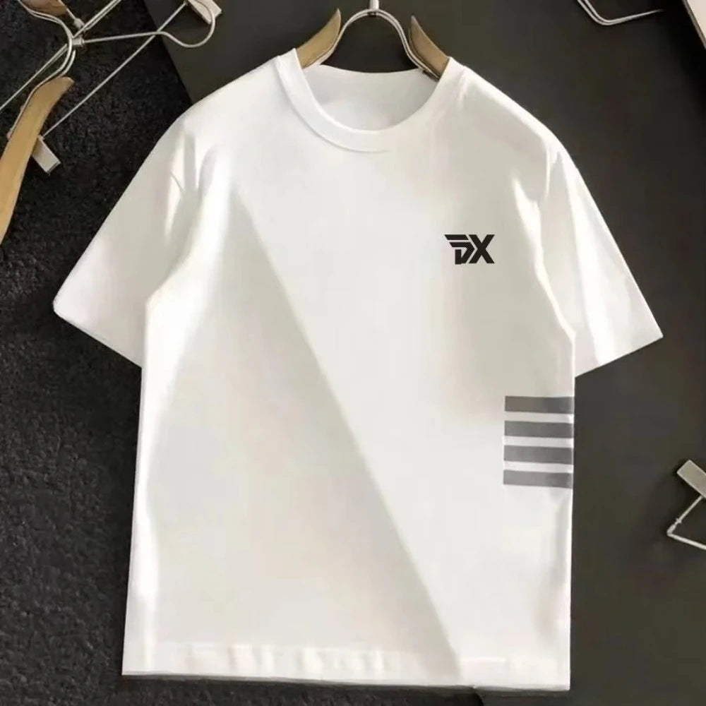 Men's Golf T-shirt 2025 New Summer Round Neck Short Sleeve Top Luxury Brand Simple Breathable Men's Golf Clothing Comfortable