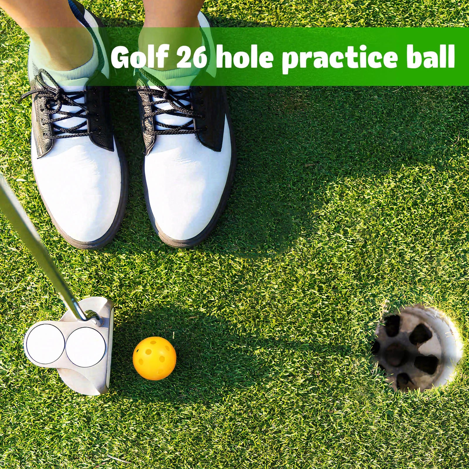 24pcs Golf Practice Balls Airflow Golf Balls Golf hole, Indoor Practice Balls Golf Balls Golf Training Balls Golfing Accessories