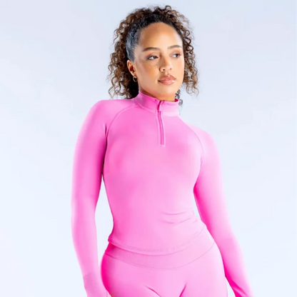 Long Sleeve Half Zippy Sports Top Jacket Women Impact Yoga Clothing Seamless Sports Shirts Gym Fitness Workout Pilates Clothes