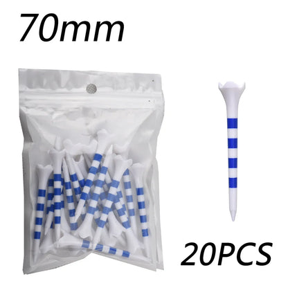 20 Pcs Golf Tees Stand Printing Scale Unbreakable Reduces Friction Golf Tees Plastic Side Spin 5 Prongs Tee Golf Supplies