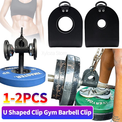 U Shaped Clip Gym Barbell Clip Load Dumbbells on Barbells Turn Bars Into Landmines Hook Dumbbells on Dip Belt for Weightlifting