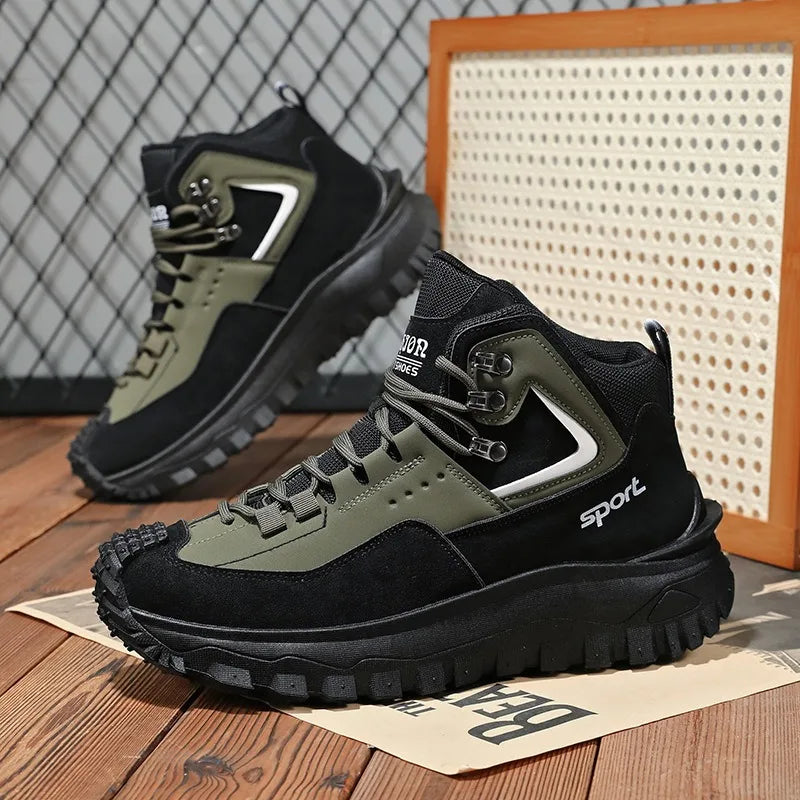 Men's Safety Shoes Waterproof Work Safety Sneakers High Top Boots Anti Puncture Work Shoes for Men Non-slip Platform Casual Shoe