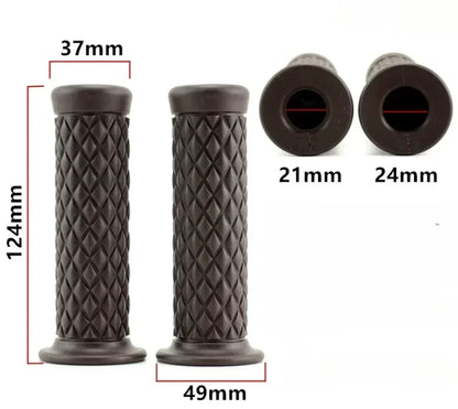 Universal 7/8" 22mm 24mm Retro Motorcycle Hand Grips Non-slip Rubber Handlebar Grips for Moto Scooter Motocross Motorbike Grips