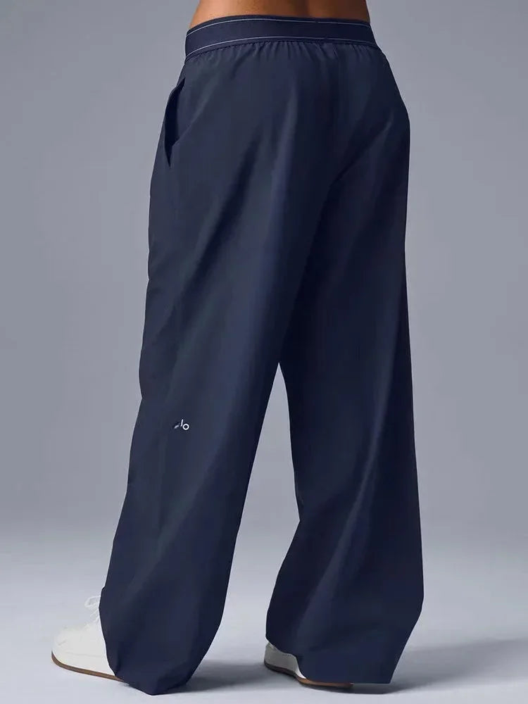 2025 Sports Yoga Pants Women High Waist Summer Casual Straight Leg Pants Comfortable Versatile Solid Trousers Women Clothing