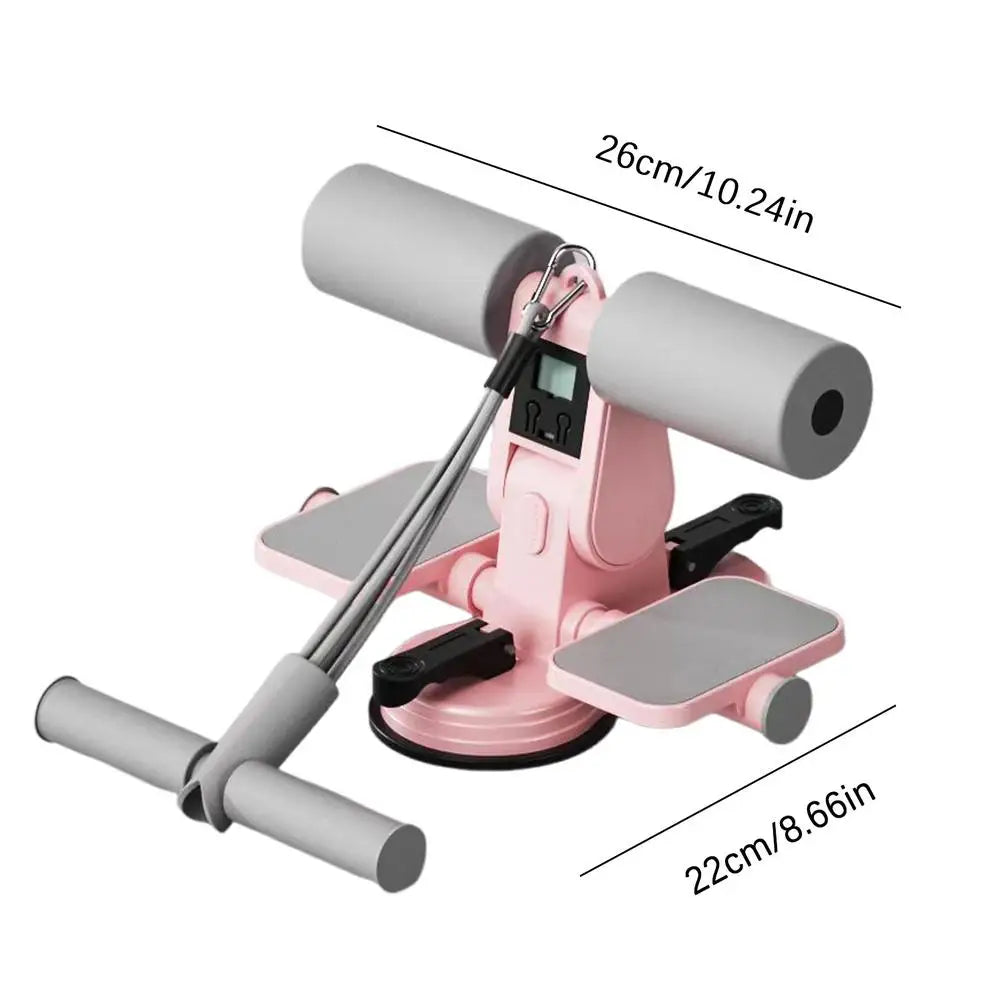 Sit Up Exercise Equipment Core Exerciser With Suction Cups Footrest And Tension Rope Fitness Equipment With Counting Function
