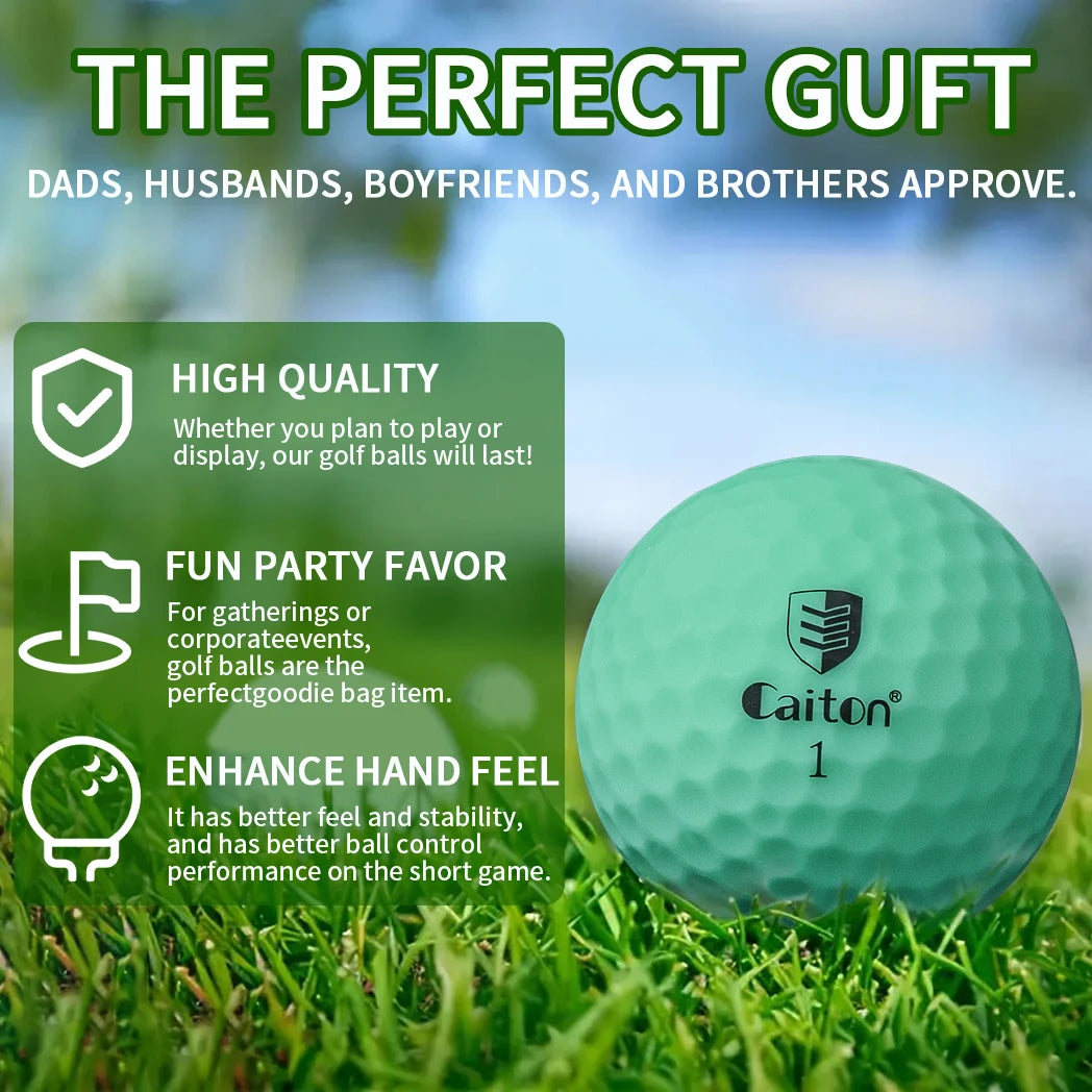 Colored Matte Pro Golf Balls - 12/3 Pcs, High Perf, 3-Layer Struct, 332 Dimple Surf, Soft & Durable Touch, Long Flight Dist.