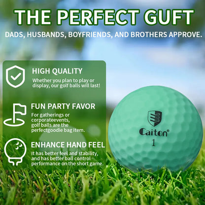 Colored Matte Pro Golf Balls - 12/3 Pcs, High Perf, 3-Layer Struct, 332 Dimple Surf, Soft & Durable Touch, Long Flight Dist.