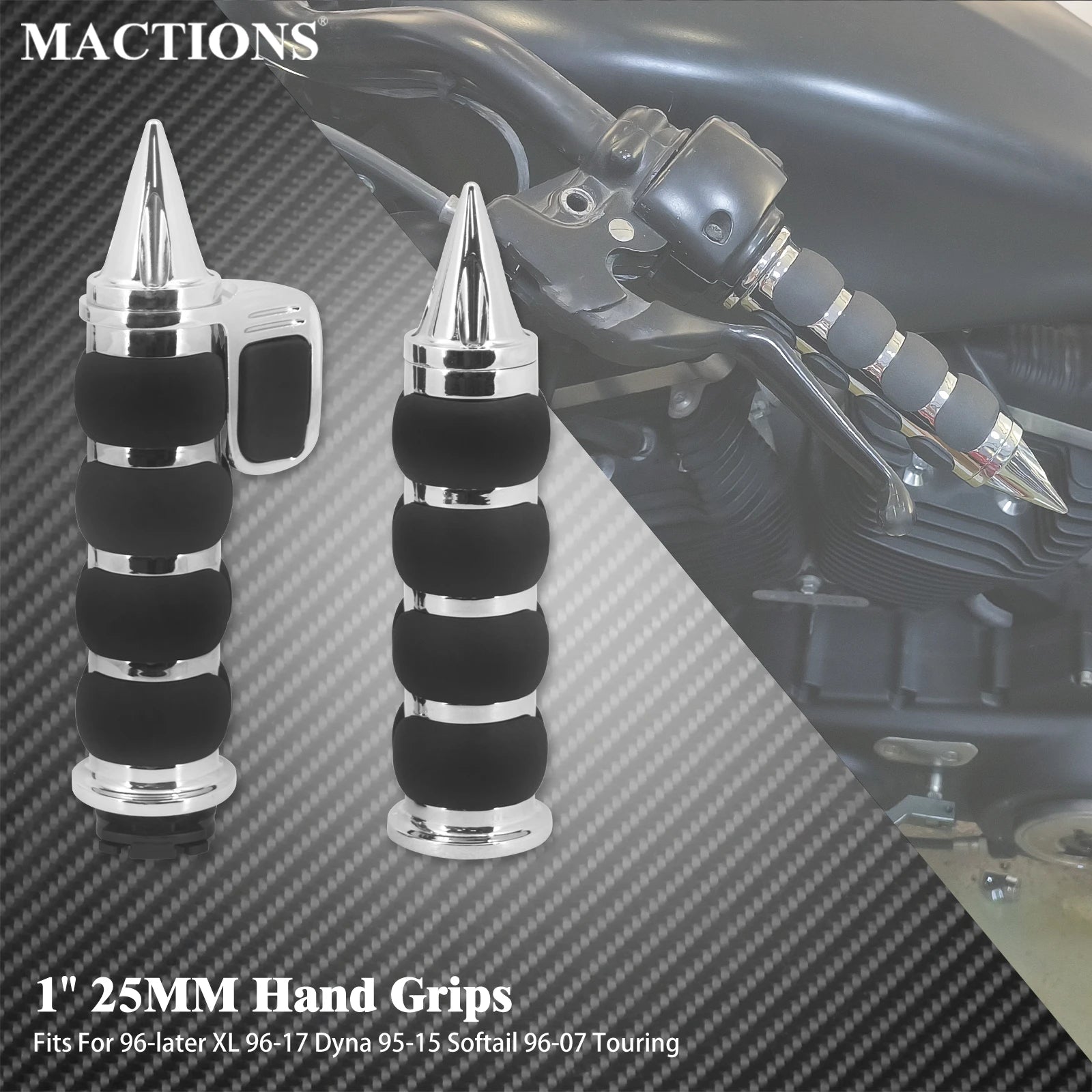 Motorcycle Hand Grips 1" 25mm Handlebar Handle Bar Universal For Harley Sportster XL1200 Touring Street Glide FLHR Dyna FXDL FLS