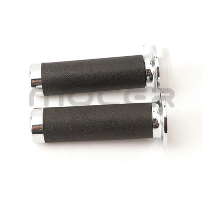1 Pair 22mm Motorcycle Handlebar Hand Grips Black And Sliver Rubber Plastic Handle Bar For Honda Yamaha