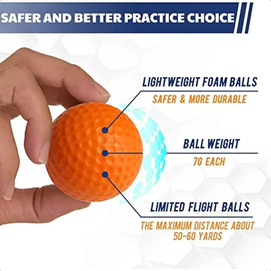 JAYA Foam Golf Practice Balls 24 Pack or 12 Pack Realistic Feel and Limited Flight Soft for Indoor or Outdoor Training