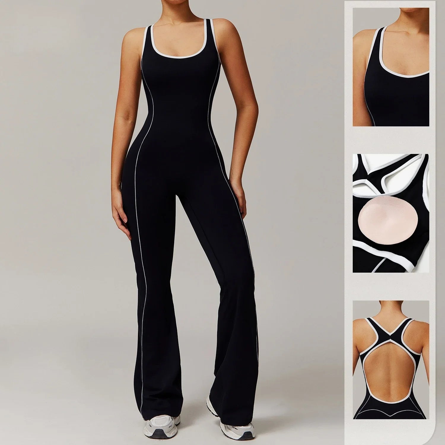 Seamless Yoga Jumpsuits Sports Fitness Peach Hip Backless wide-leg trousers One-Piece Workout Clothe Gym Bodysuit for Women