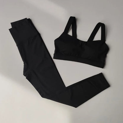 Women's Yoga Fitness Suit Fixed One-Piece Sports Bra Nude High Waisted Hip Lifting Pants Activewear Gym Workout Clothes