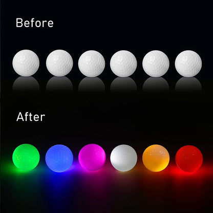 5Pcs LED Light up Golf Balls, Glow in The Dark Night Golf Balls - Multi Colors of Blue, Orange, Red, White, Green, Pink