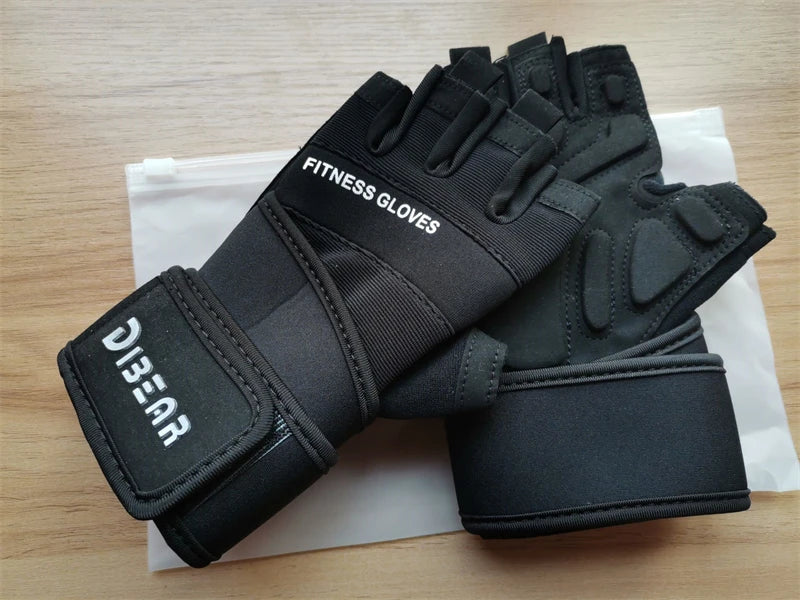 Half Finger Bodybuilding Gym Gloves Weightlifting Dumbbell Kettlebell Training Workout Fitness Gloves For Man  Women