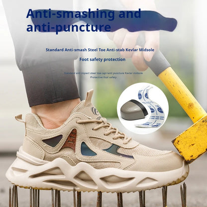 Safety Shoes for Men Anti-impact and Anti-piercing Work Shoes Fashionable Men's Sports Shoes Lightweight Protective Boots 38-46