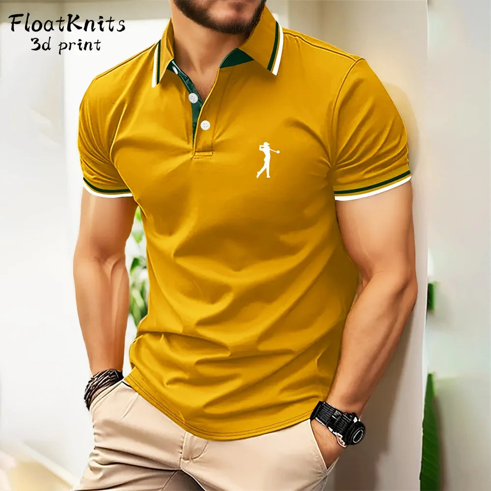 Golf Clothing Fashion Short Sleeve Tee Polo Shirts for Men Summer T Shirt Man New in Tops & Tees Trendy Lapel Polo Business Tops