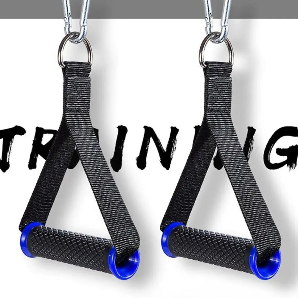 1 Pair of Multifunction Fitness Resistance Bands Handles Anti-slip Wear Resistant Nylon Webbing Grip Puller Handle TPR Strong