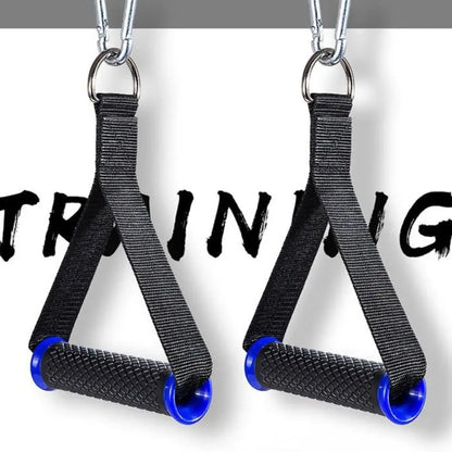 1 Pair of Multifunction Fitness Resistance Bands Handles Anti-slip Wear Resistant Nylon Webbing Grip Puller Handle TPR Strong