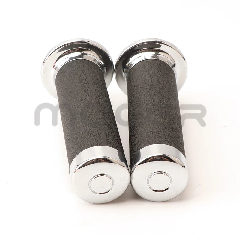 1 Pair 22mm Motorcycle Handlebar Hand Grips Black And Sliver Rubber Plastic Handle Bar For Honda Yamaha