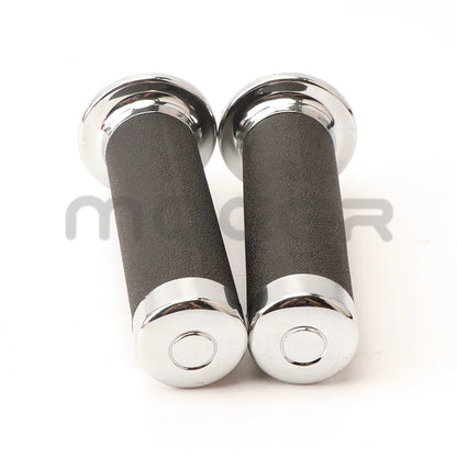 1 Pair 22mm Motorcycle Handlebar Hand Grips Black And Sliver Rubber Plastic Handle Bar For Honda Yamaha