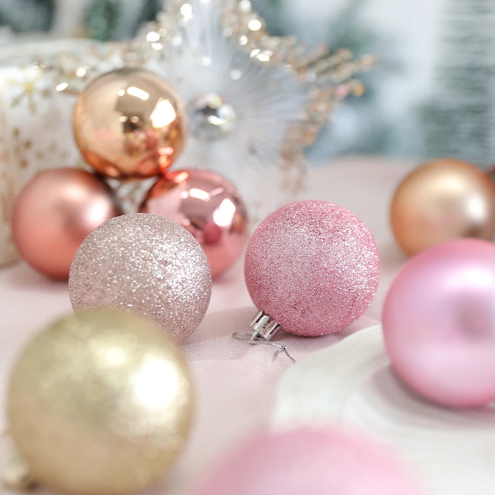 24/36Pcs Christmas Balls 4CM Ball Christmas Tree Pendant Ornaments for Home Party Decor 2025 New Year Navidad Gifts Accessories