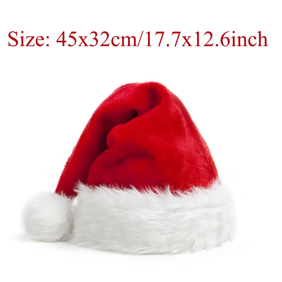 Christmas Decorative Products Santa Claus Plush Hat Christmas Thickened Plush Red Gift Hat Adult Children Plush Christmas Hat