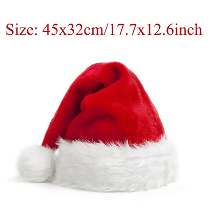 Christmas Decorative Products Santa Claus Plush Hat Christmas Thickened Plush Red Gift Hat Adult Children Plush Christmas Hat