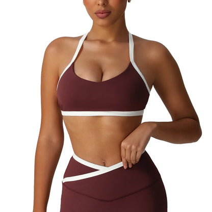 Sexy Women Sports Bra Women Push Up Yoga Bra Thin Shoulder Strap Gym Crop Top Brassiere Fitness Top Sport Bra Breathable Bras